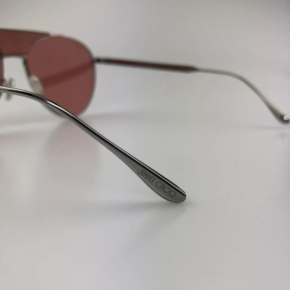 NEW Jimmy Choo Ave aviator sunglasses silver frame red lenses - Picture 13 of 14